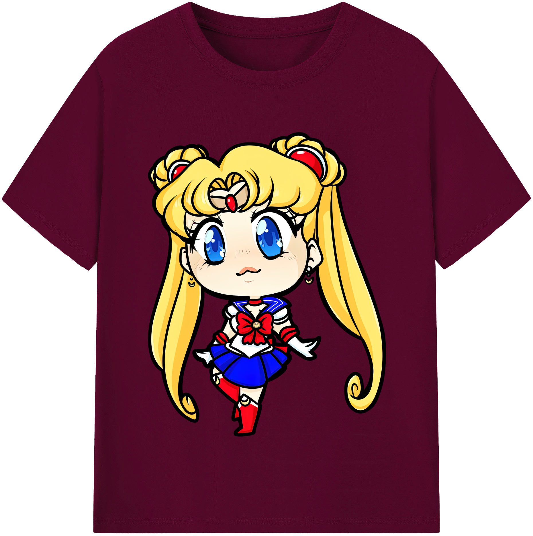 （画像用） 美少女戦士セーラームーン 月野 うさぎ つきの うさぎ Sailor Moon Tsukino Usagi レディースカジュアルプリントTシャツ（綿100％）